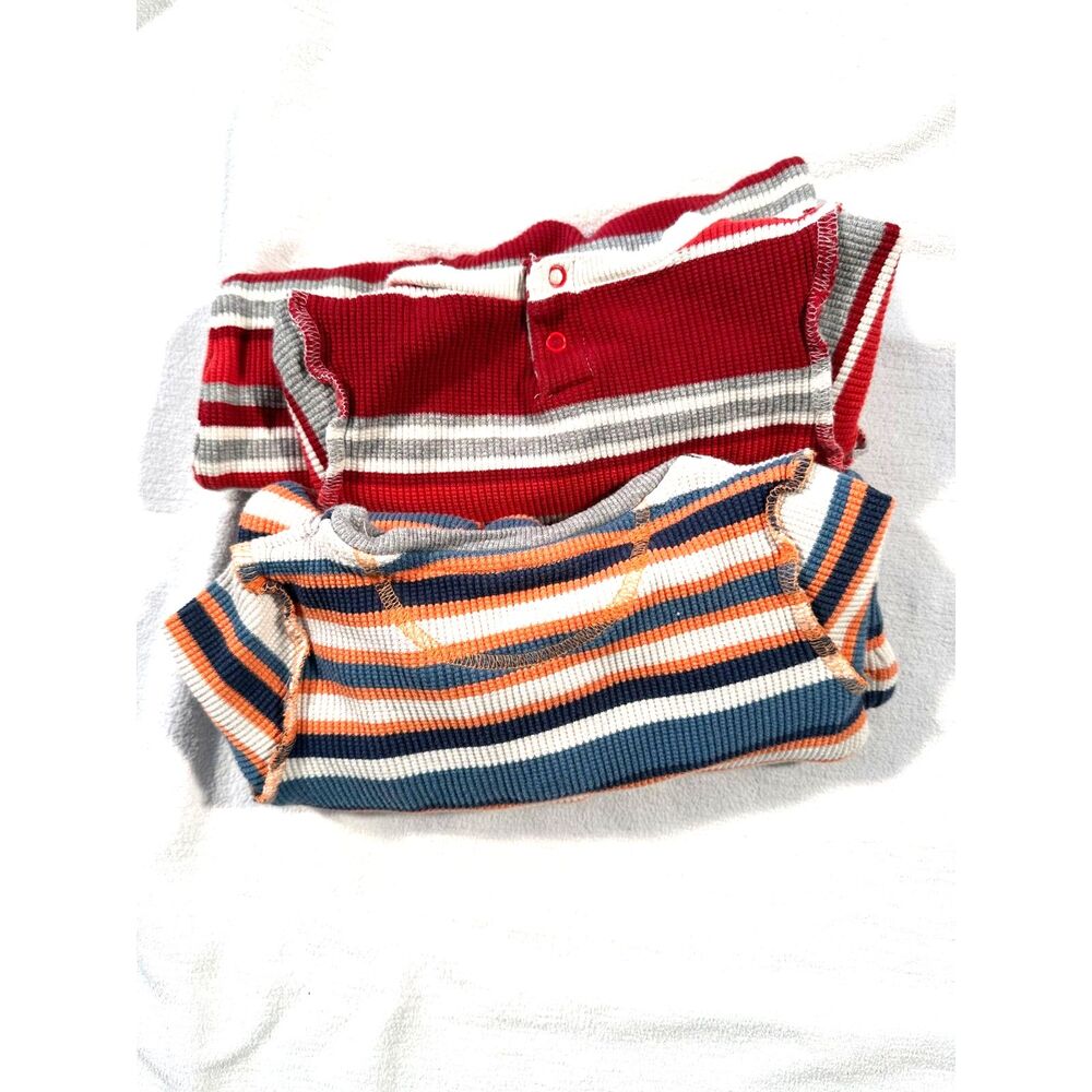 Set of 2 waffle thermal pajamas to keep little one cozy during cold nights